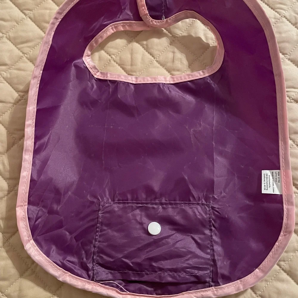 Walla Bib purple & pink with sleeve, new without tags